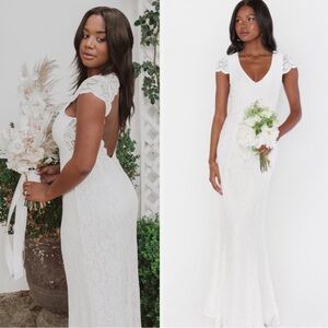 NWT SHOW ME YOUR MUMU White Brooke Maxi Dress Size XS Wedding Formal Made In USA